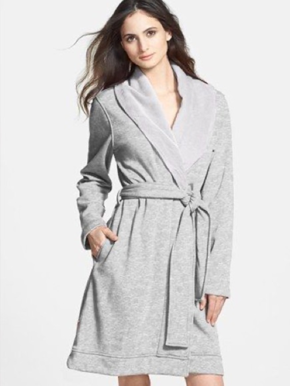 Ugg Sz M Duffield Grey Cozy Lounge Belted Robe